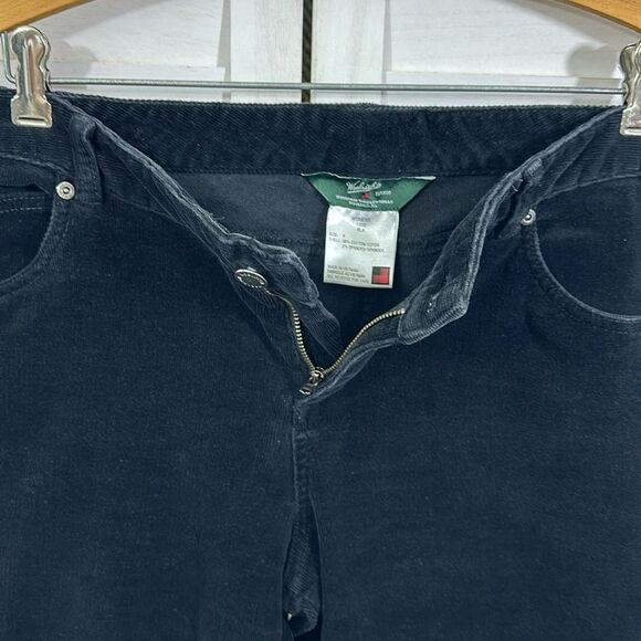 Woolrich Corduroy Pants Size 8 Black Stretch Straight Leg - Picture 9 of 11